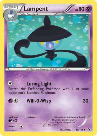 Lampent — Noble Victories Pokémon TCG card by MAHOU