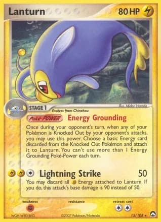 Lanturn — EX Power Keepers Pokémon TCG card by Midori Harada