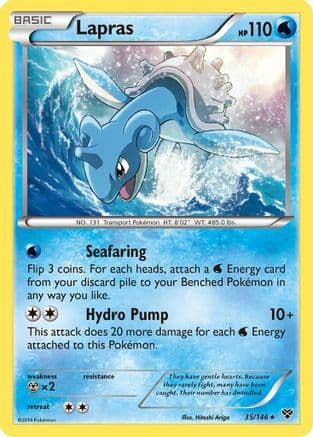 Lapras — XY Base Set Pokémon TCG card by Hitoshi Ariga