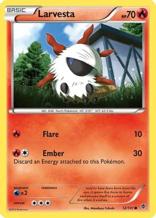 Larvesta — Plasma Blast Pokémon TCG card by kawayoo
