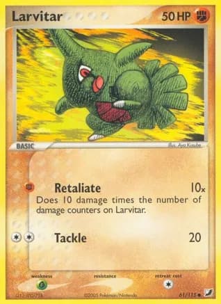 Larvitar — EX Unseen Forces Pokémon TCG card by Aya Kusube