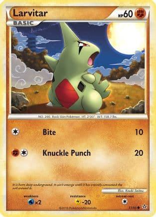Larvitar (51) — Unleashed Pokémon TCG card by Kouki Saito