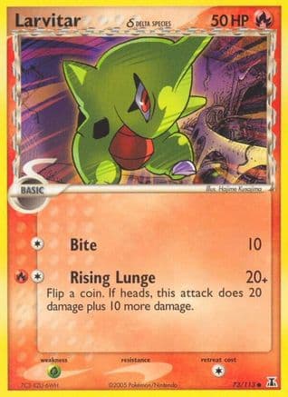 Larvitar (Delta Species) — Delta Species Pokémon TCG card by Hajime Kusajima