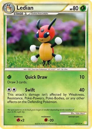 Ledian — HeartGold SoulSilver Pokémon TCG card by Yuka Morii