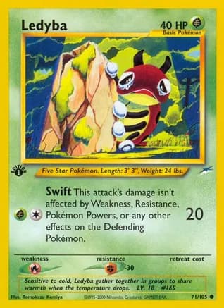 Ledyba — Neo Destiny Pokémon TCG card by Yuka Morii