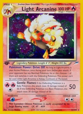 Light Arcanine — Neo Destiny Pokémon TCG card by Atsuko Nishida