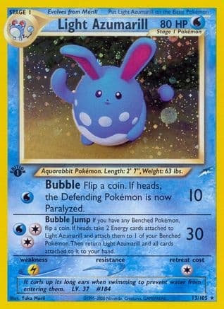 Light Azumarill — Neo Destiny Pokémon TCG card by Yuka Morii