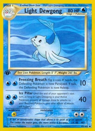 Light Dewgong — Neo Destiny Pokémon TCG card by Masako Yamashita