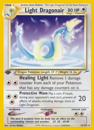 Light Dragonair — Neo Destiny Pokémon TCG card by Atsuko Nishida