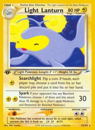 Light Lanturn — Neo Destiny Pokémon TCG card by Miki Tanaka