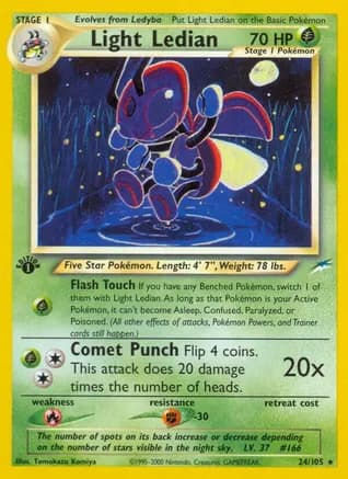 Light Ledian — Neo Destiny Pokémon TCG card by Tomokazu Komiya