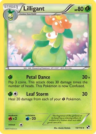 Lilligant — Black and White Pokémon TCG card by Kagemaru Himeno