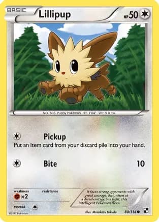 Lillipup (80) — Black and White Pokémon TCG card by Masakazu Fukuda