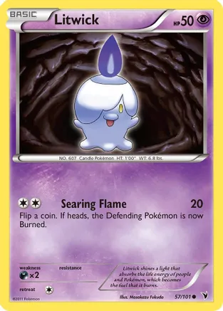 Litwick (57) — Noble Victories Pokémon TCG card by Masakazu Fukuda