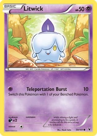 Litwick (58) — Noble Victories Pokémon TCG card by Nooki Saito