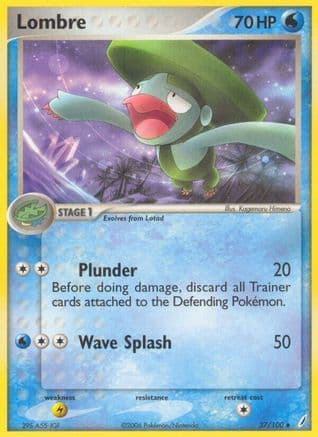 Lombre — Crystal Guardians Pokémon TCG card by Atsuko Nishida