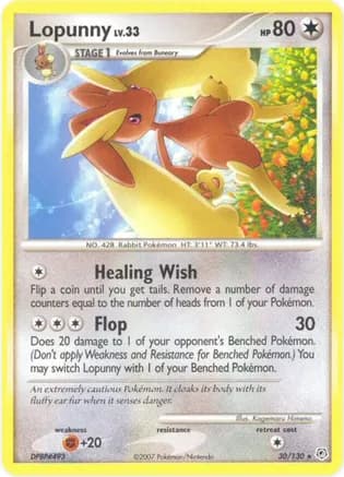 Lopunny — Diamond and Pearl Pokémon TCG card by Kagemaru Himeno