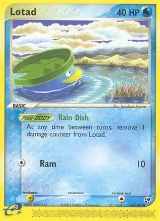 Lotad - 66/100 — EX Sandstorm Pokémon TCG card by Tomokazu Komiya