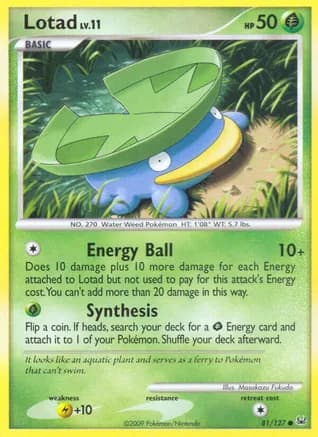 Lotad — Platinum Pokémon TCG card by Masakazu Fukuda