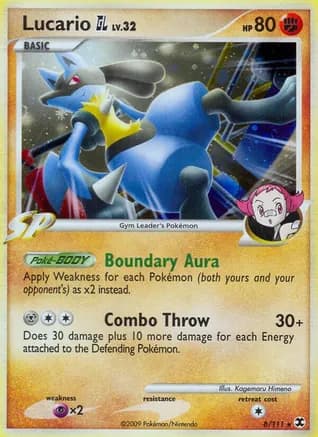 Lucario GL — Rising Rivals Pokémon TCG card by Kagemaru Himeno