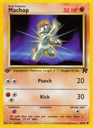 Machop — Team Rocket Pokémon TCG card by Ken Sugimori