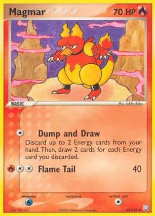 Magmar — EX Team Rocket Returns Pokémon TCG card by Yukiko Baba