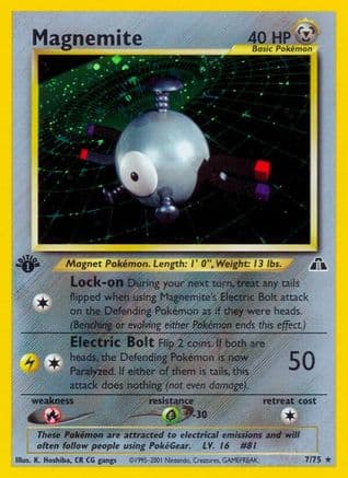 Magnemite (7) — Neo Discovery Pokémon TCG card by K. Hoshiba