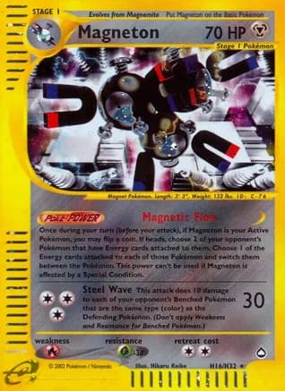 Magneton (H16) — Aquapolis Pokémon TCG card by Hikaru Koike