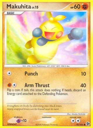 Makuhita — Great Encounters Pokémon TCG card by Atsuko Nishida
