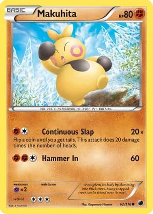 Makuhita — Plasma Freeze Pokémon TCG card by Kagemaru Himeno