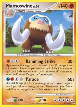 Mamoswine — Stormfront Pokémon TCG card by Mitsuhiro Arita