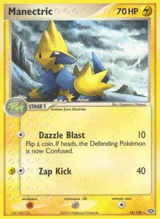 Manectric - 016/106 — EX Emerald Pokémon TCG card by Kagemaru Himeno