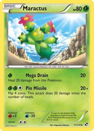 Maractus (11) — Black and White Pokémon TCG card by Kagemaru Himeno