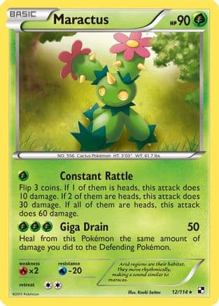 Maractus (12) — Black and White Pokémon TCG card by Kouki Saito