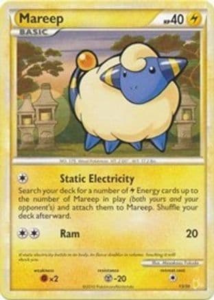 Mareep (#13) — HGSS Trainer Kit: Gyarados & Raichu Pokémon TCG card by Mitsuhiro Arita