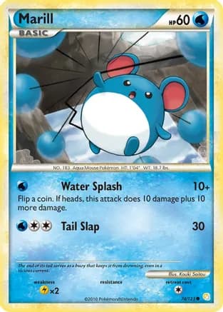 Marill — HeartGold SoulSilver Pokémon TCG card by Kouki Saitou