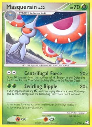 Masquerain — Mysterious Treasures Pokémon TCG card by Midori Harada