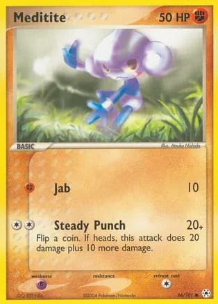 Meditite - 66/101 — EX Hidden Legends Pokémon TCG card by Atsuko Nishida