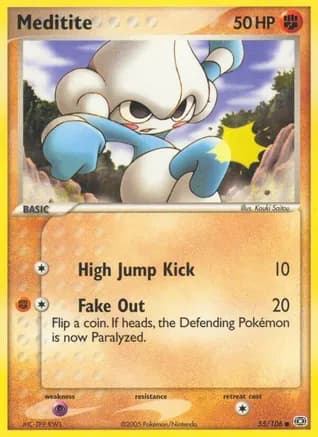 Meditite — EX Emerald Pokémon TCG card by Midori Harada
