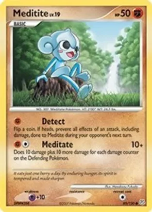 Meditite — Diamond and Pearl Pokémon TCG card by Masakazu Fukuda