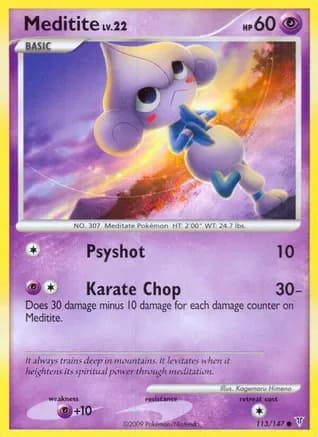 Meditite — Supreme Victors Pokémon TCG card by Kagemaru Himeno