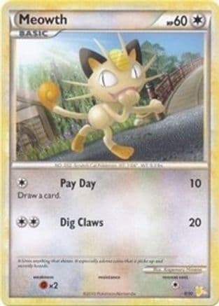 Meowth (#12) — HGSS Trainer Kit: Gyarados & Raichu Pokémon TCG card by Ken Sugimori