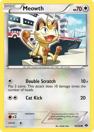Meowth — Next Destinies Pokémon TCG card by Naoki Saito