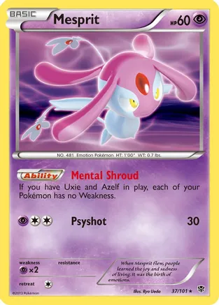 Mesprit — Plasma Blast Pokémon TCG card by Ryo Ueda