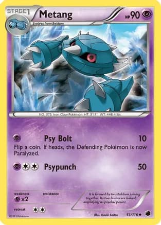 Metang — Plasma Freeze Pokémon TCG card by Kouki Saitou