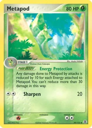 Metapod — EX FireRed & LeafGreen Pokémon TCG card by Atsuko Nishida