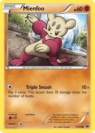 Mienfoo — Next Destinies Pokémon TCG card by Midori Harada