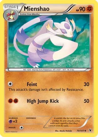 Mienshao — Noble Victories Pokémon TCG card by Atsuko Nishida