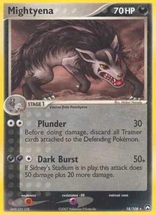 Mightyena — EX Power Keepers Pokémon TCG card by Midori Harada