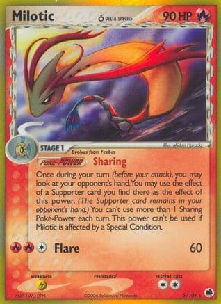 Milotic (Delta Species) — EX Dragon Frontiers Pokémon TCG card by Atsuko Nishida